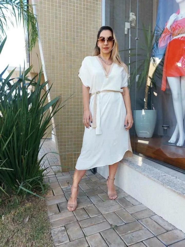 Vestido Viscose Color Blocking
