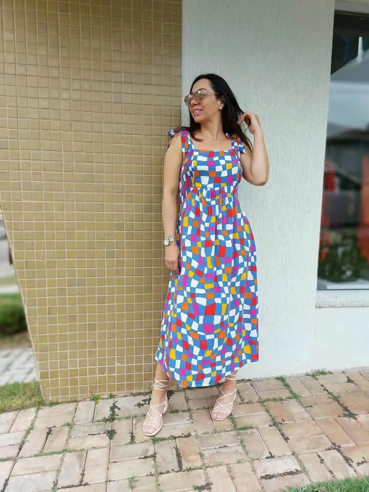 Vestido Midi Xadrez