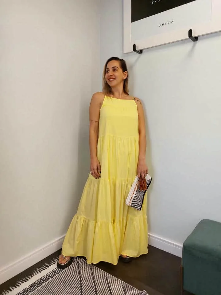 Vestido Longo De Voil
