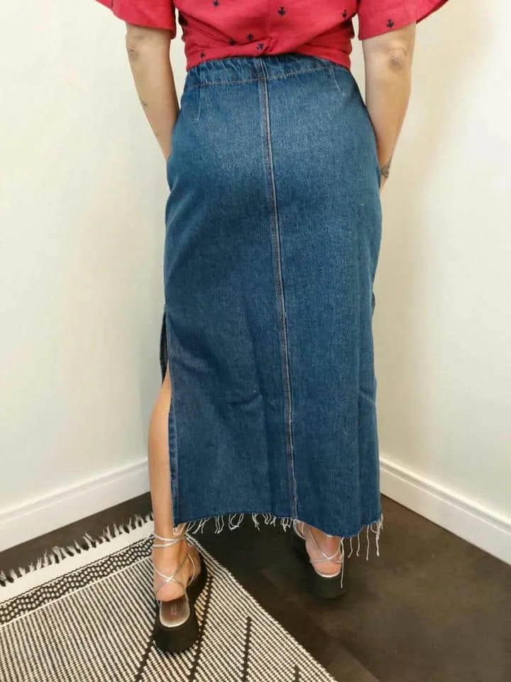 Saia Jeans Midi Fenda Lateral - Imagem 4