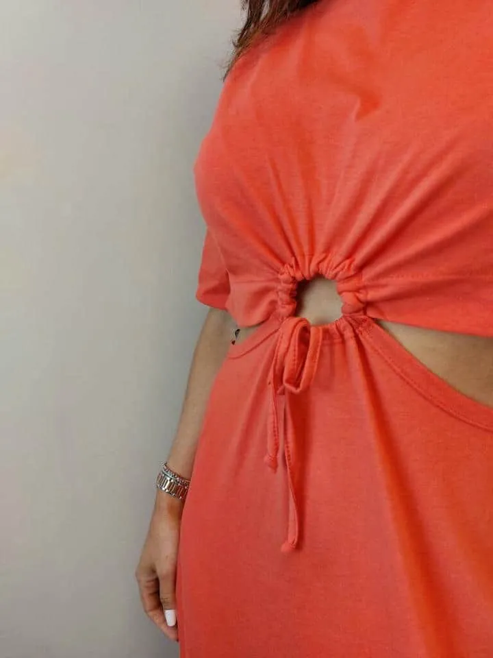 Vestido Malha Midi Amarracao Frente - Imagem 2