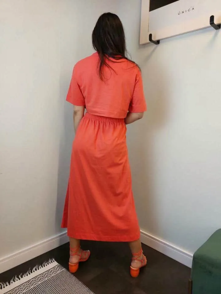 Vestido Malha Midi Amarracao Frente - Imagem 3