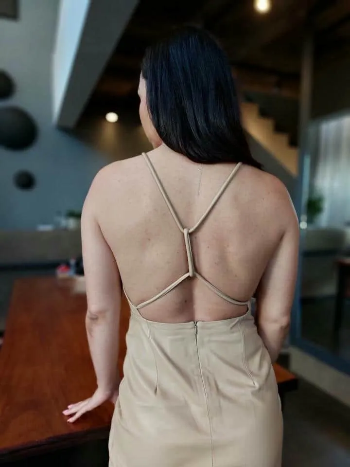 Vestido Couro Midi Transpasse Amarração - Imagem 4