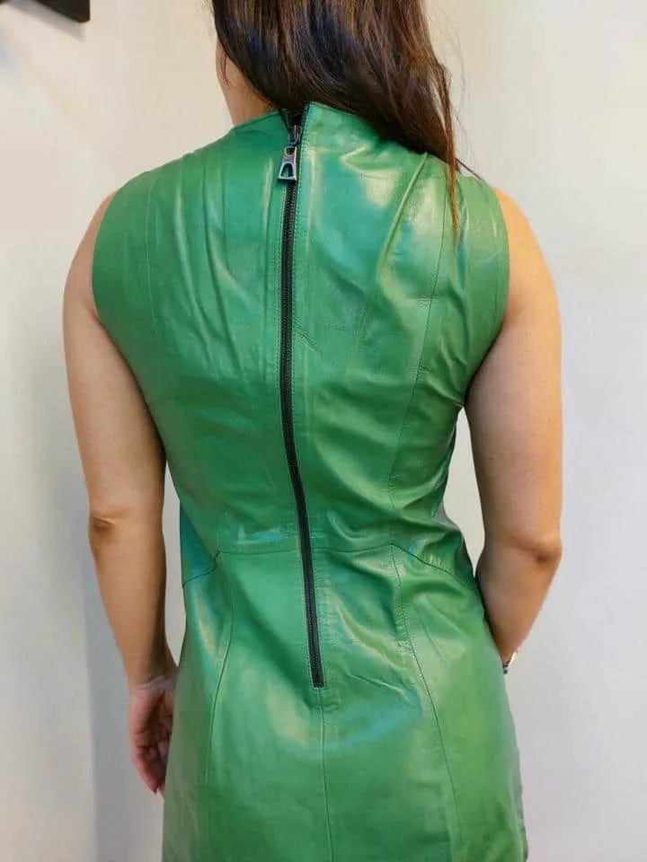 Vestido De Couro Curto Color - Imagem 2
