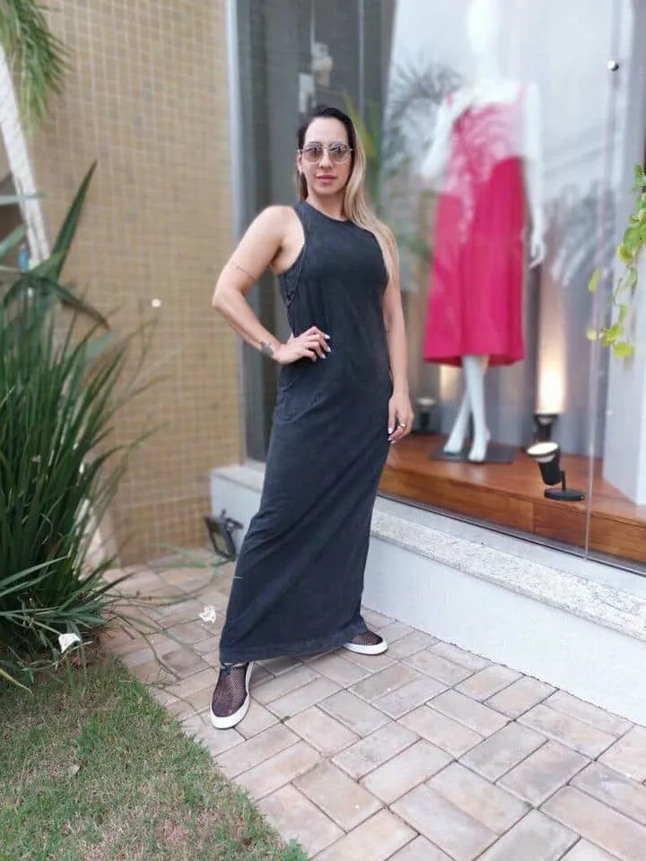 Vestido Long Marmorizado