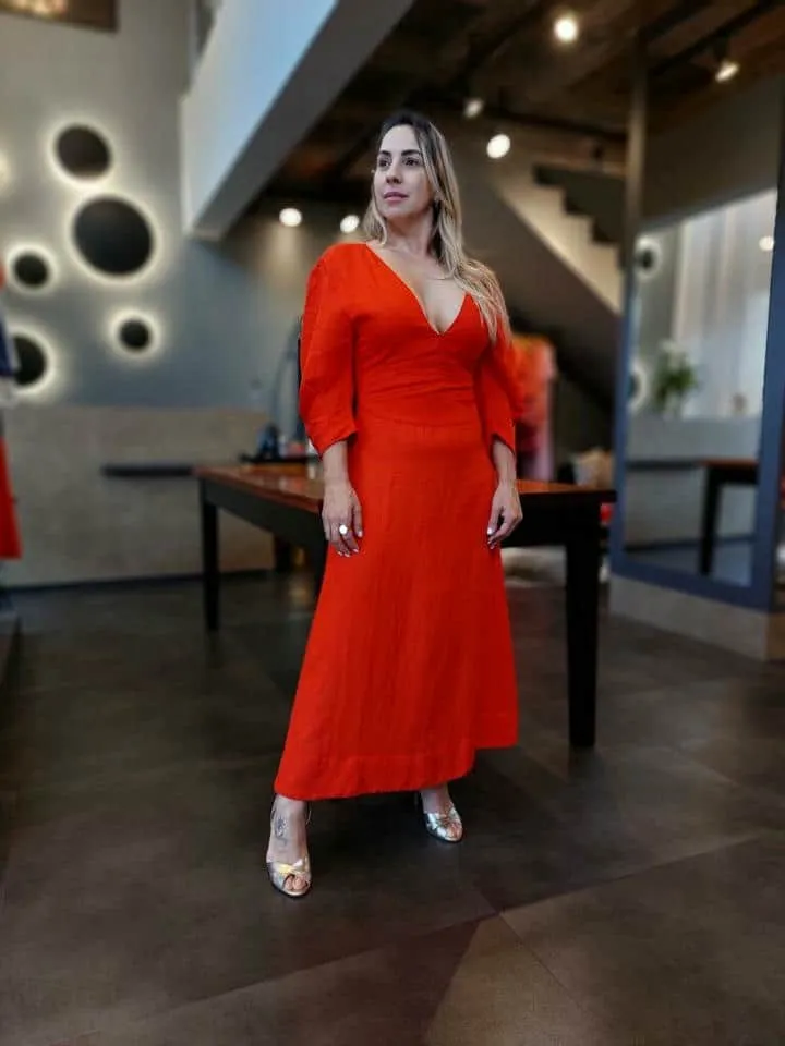 Vestido Liso Linho