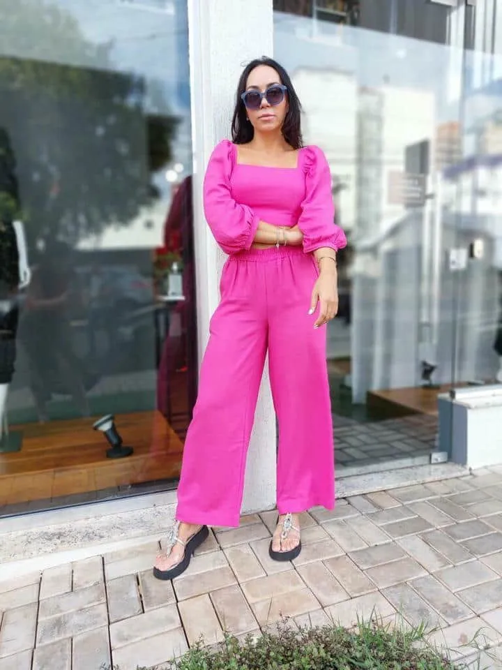 Blusa Cropped Linho