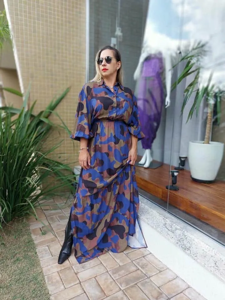 Vestido Longo Camuflado - Imagem 3