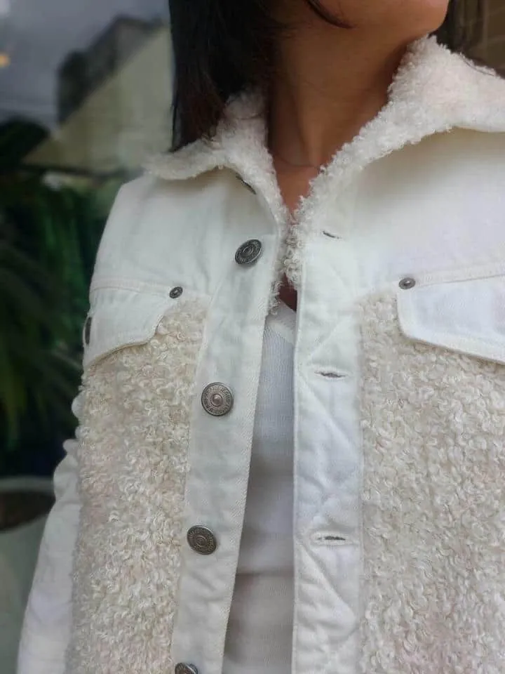 Jaqueta Sarja Com Pelo Lurex - Imagem 3
