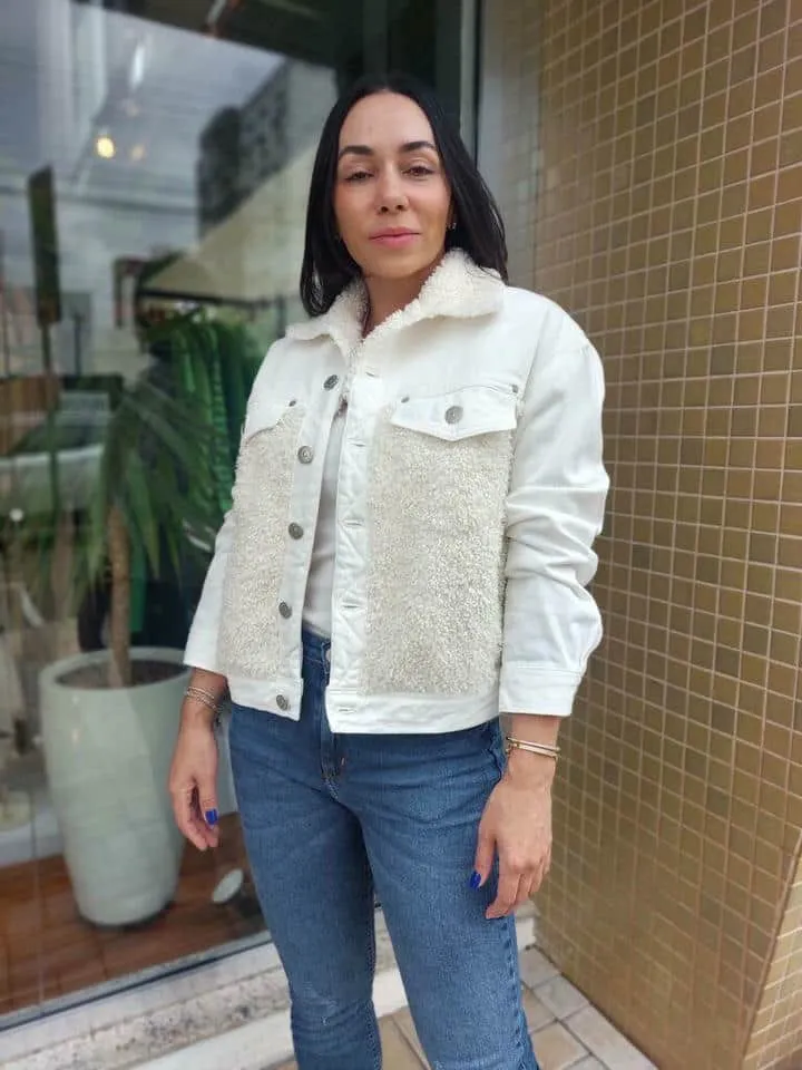 Jaqueta Sarja Com Pelo Lurex - Imagem 2