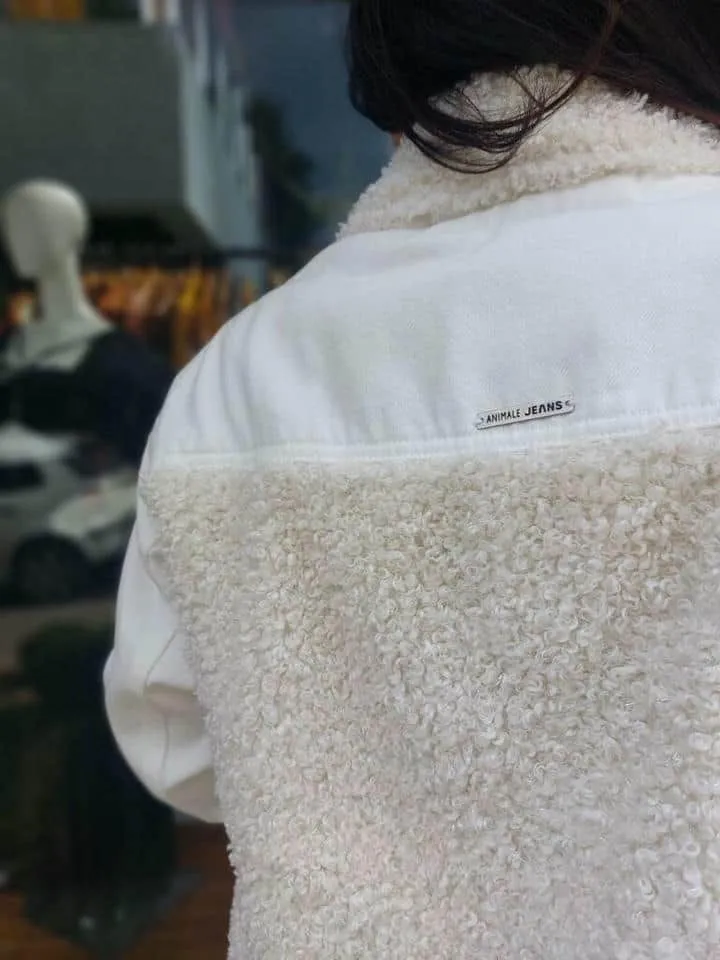 Jaqueta Sarja Com Pelo Lurex - Imagem 4