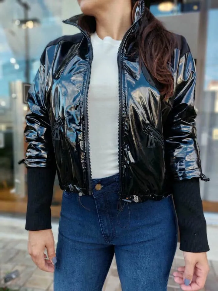 Jaqueta Like Leather Com Ribana - Imagem 2