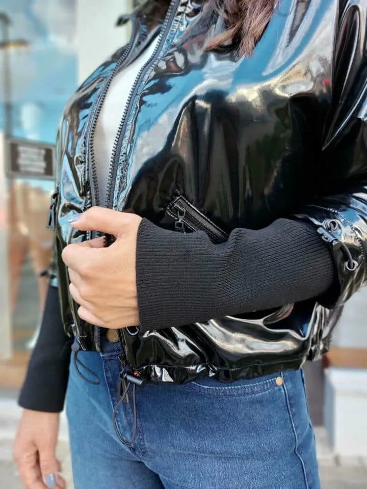 Jaqueta Like Leather Com Ribana - Imagem 3
