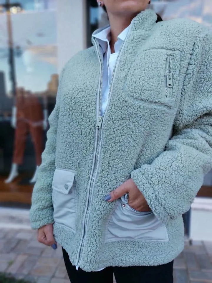 Casaco Fleece Com Nylon Fosco - Imagem 3