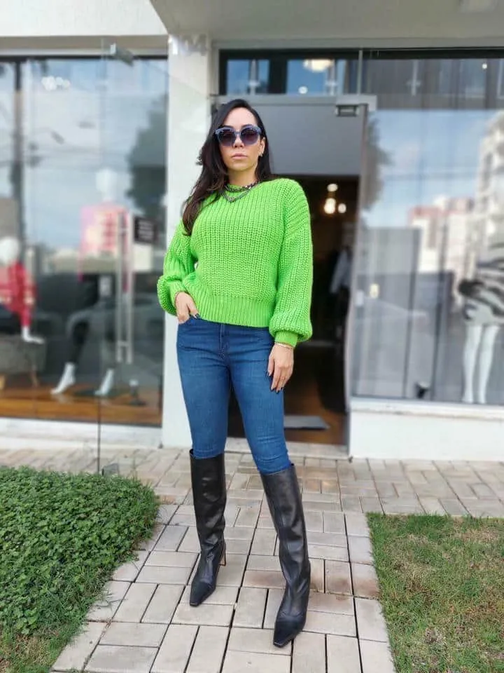 Pull De Tricot Barra Larga