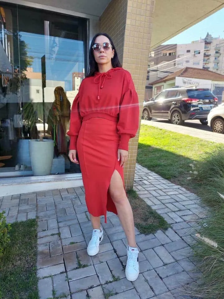 Saia Open Vermelho Sparkl