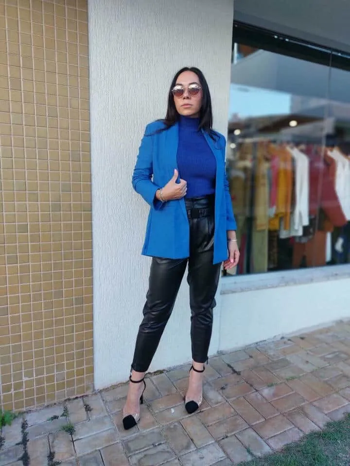 Blazer Linho  Azul Meteorite