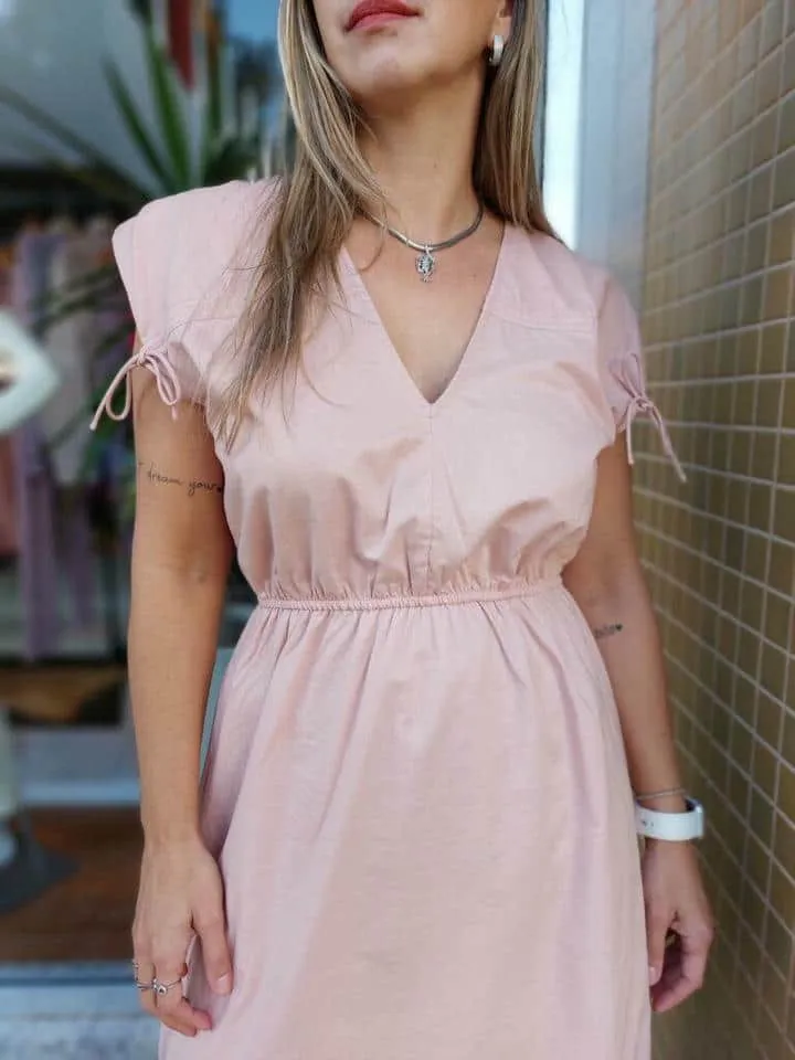 Vestido Longo De Voil Com Ajuste Decote - Imagem 3