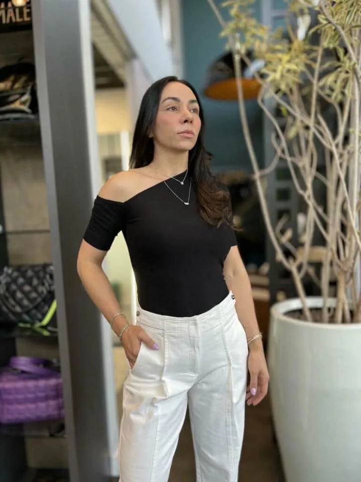 Blusa Rib Decote Angular