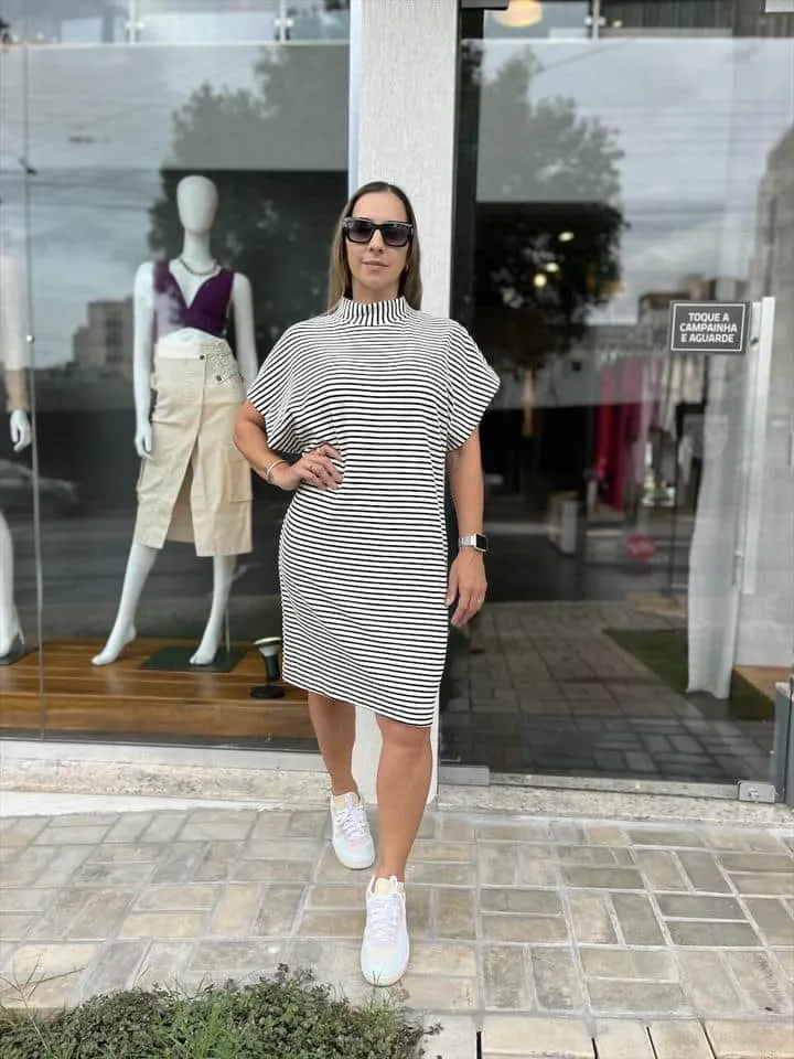 Vestido Listras Piquet - Imagem 2