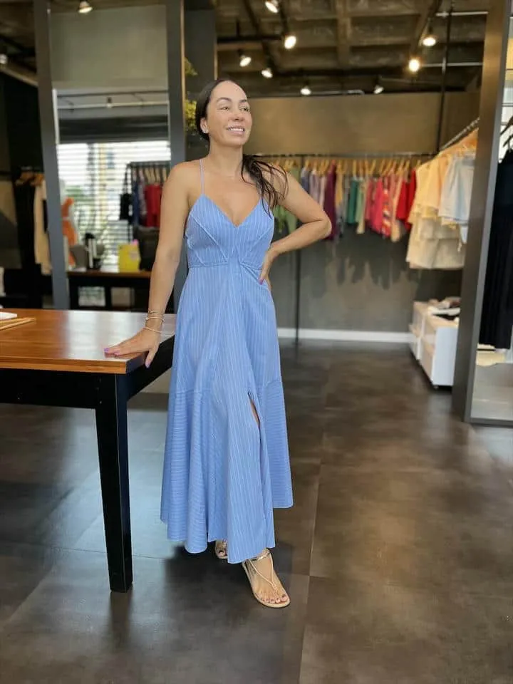 Vestido Amarracao Listrado