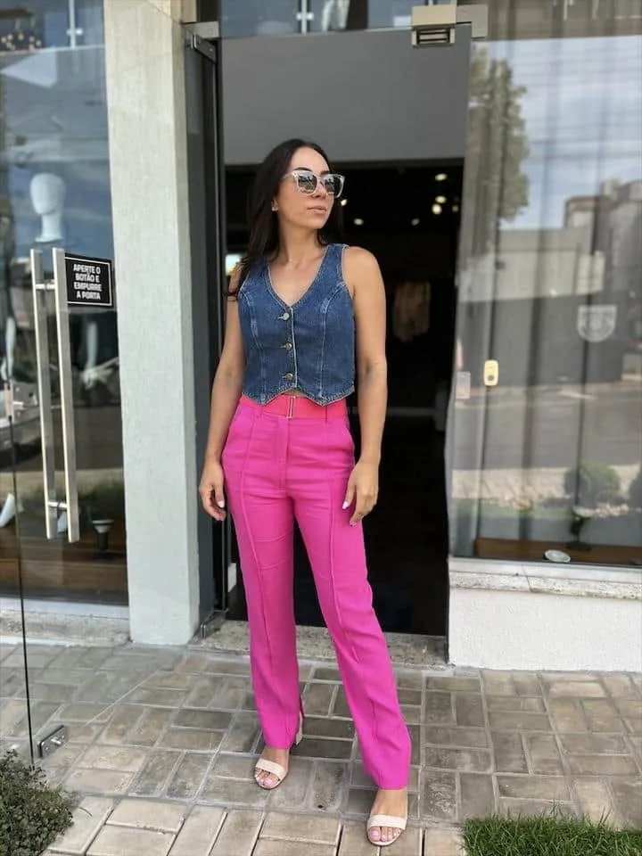 Colete Jeans Alfaiataria