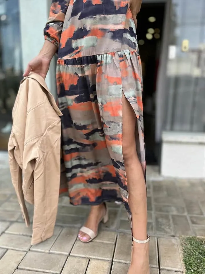 Vestido Longo Est Camuflado Madeira - Imagem 3