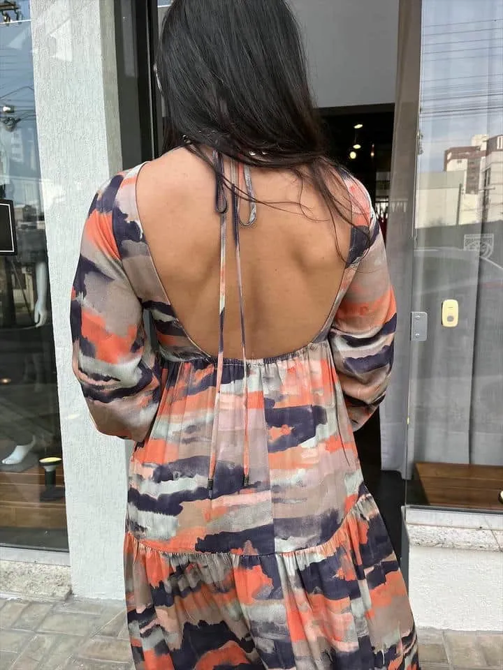 Vestido Longo Est Camuflado Madeira - Imagem 4