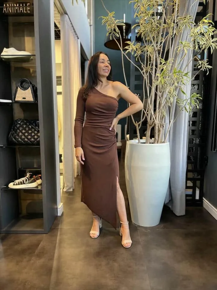 Vestido Open Marrom Naico