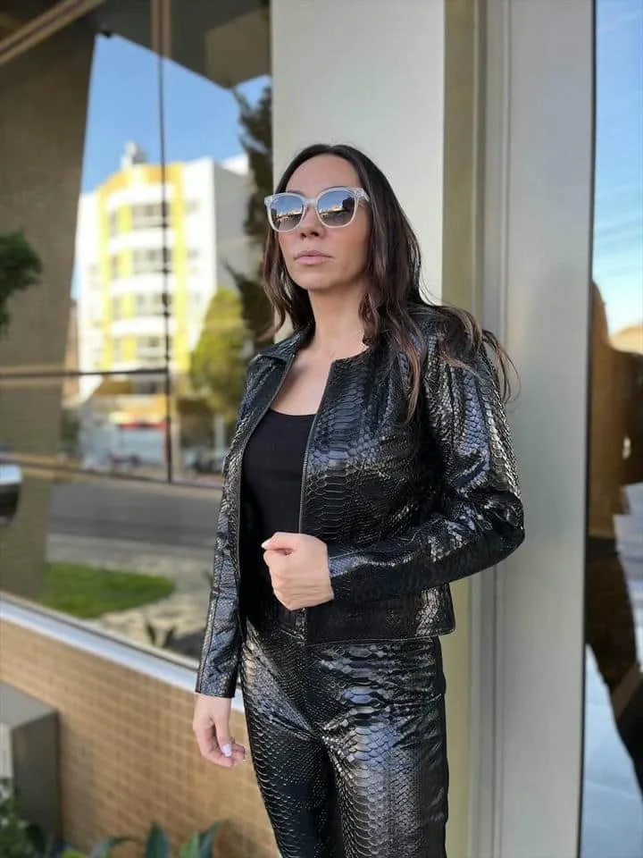 Jaqueta Couro Python