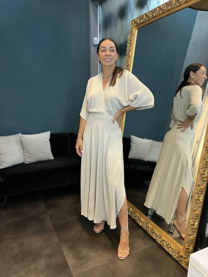 Vestido Rambla areia