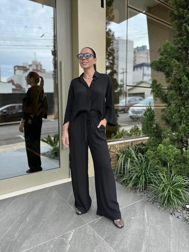Camisa Over Viscose Creponada