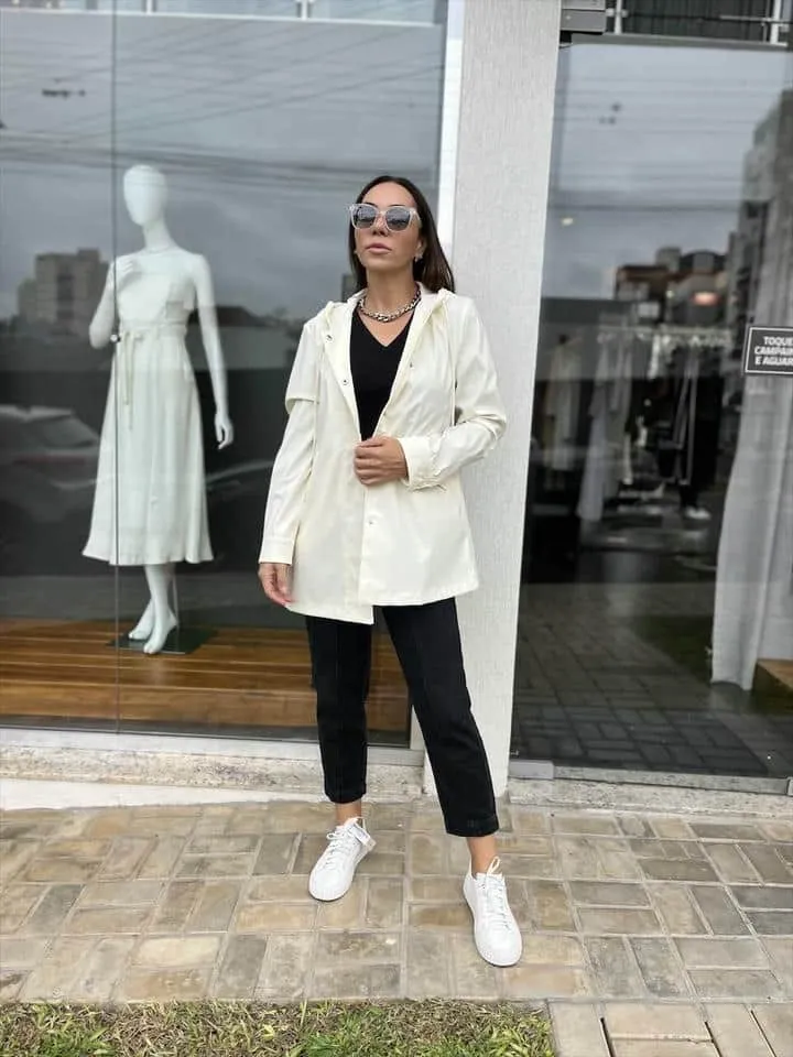 Parka Emborrachada Off White - Imagem 3