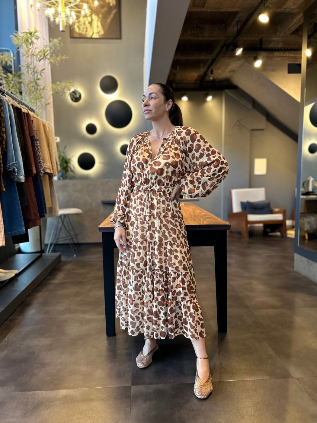 Vestido Georgete onça