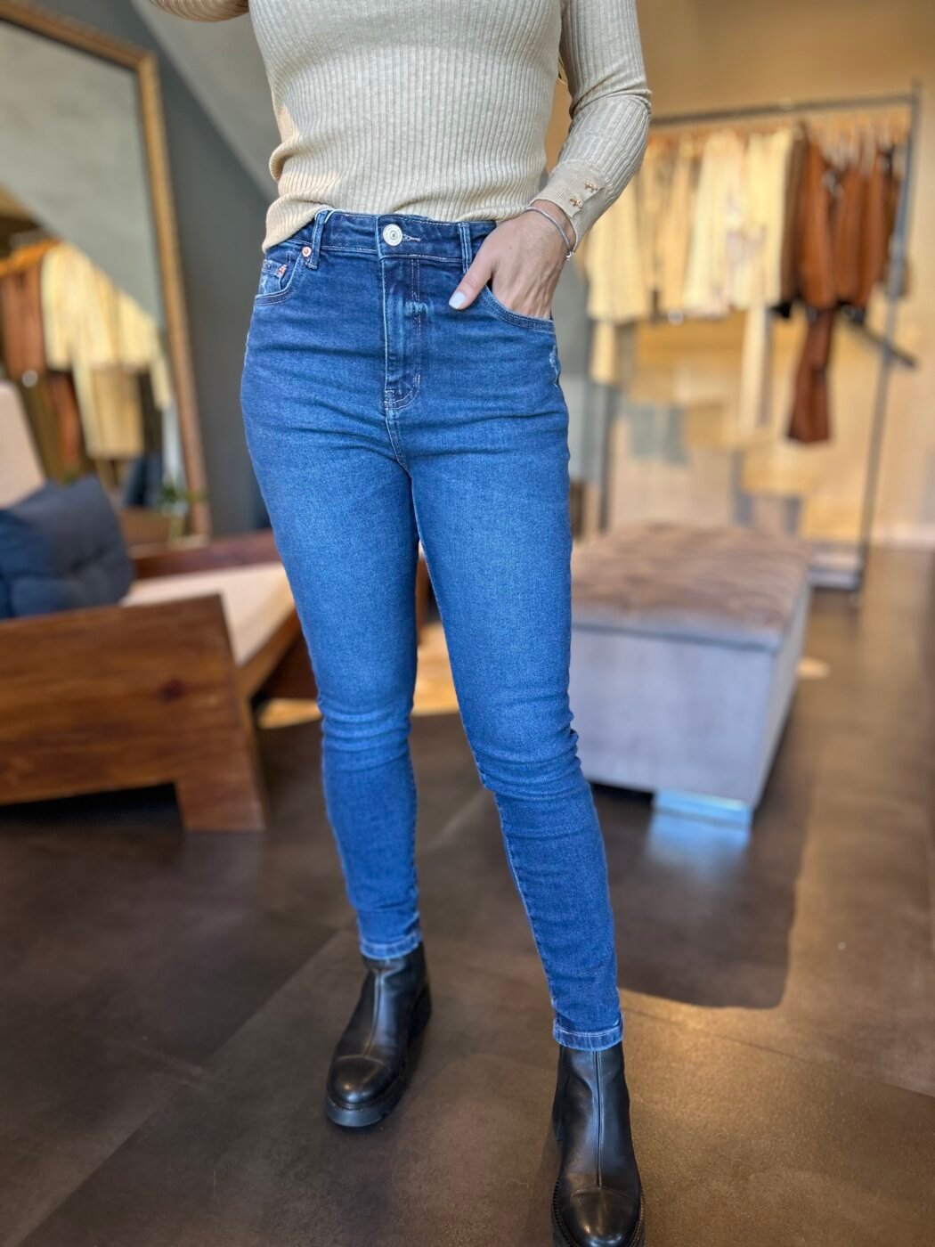 Calca Jeans Skinny Puidos