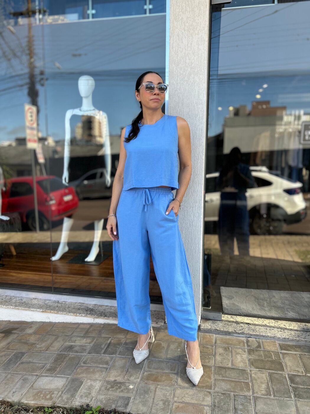 Calca Linho Azul