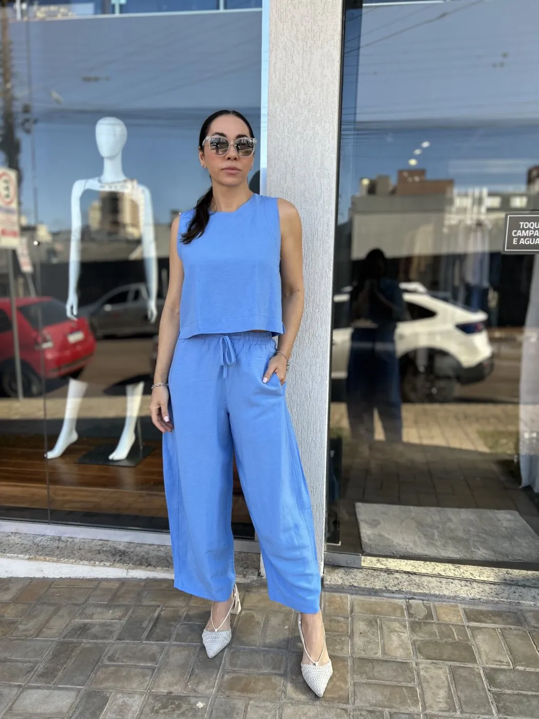 Regata Linho Azul