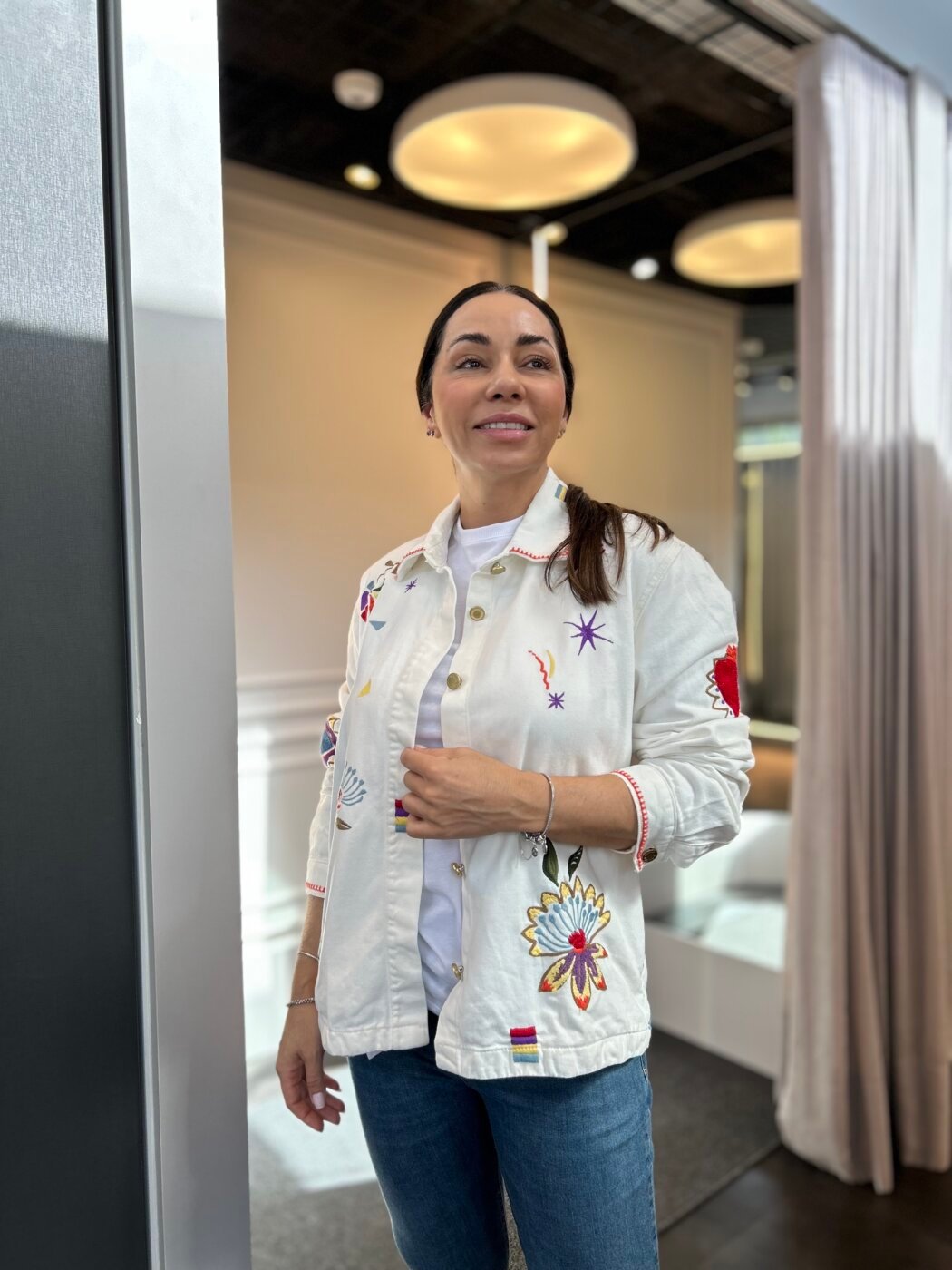 Jaqueta Jeans Bordado