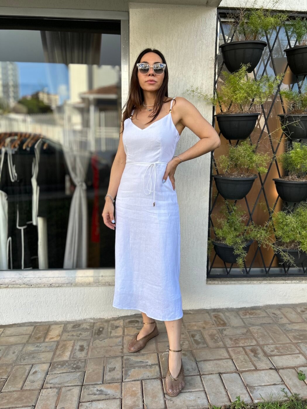 Vestido Linho Branco