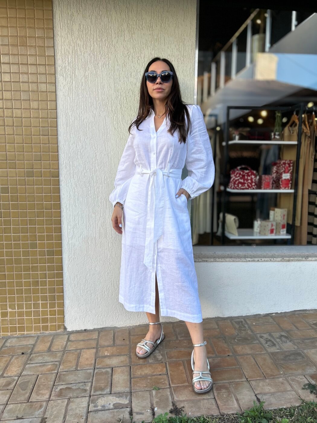 Chemise Branca em Linho