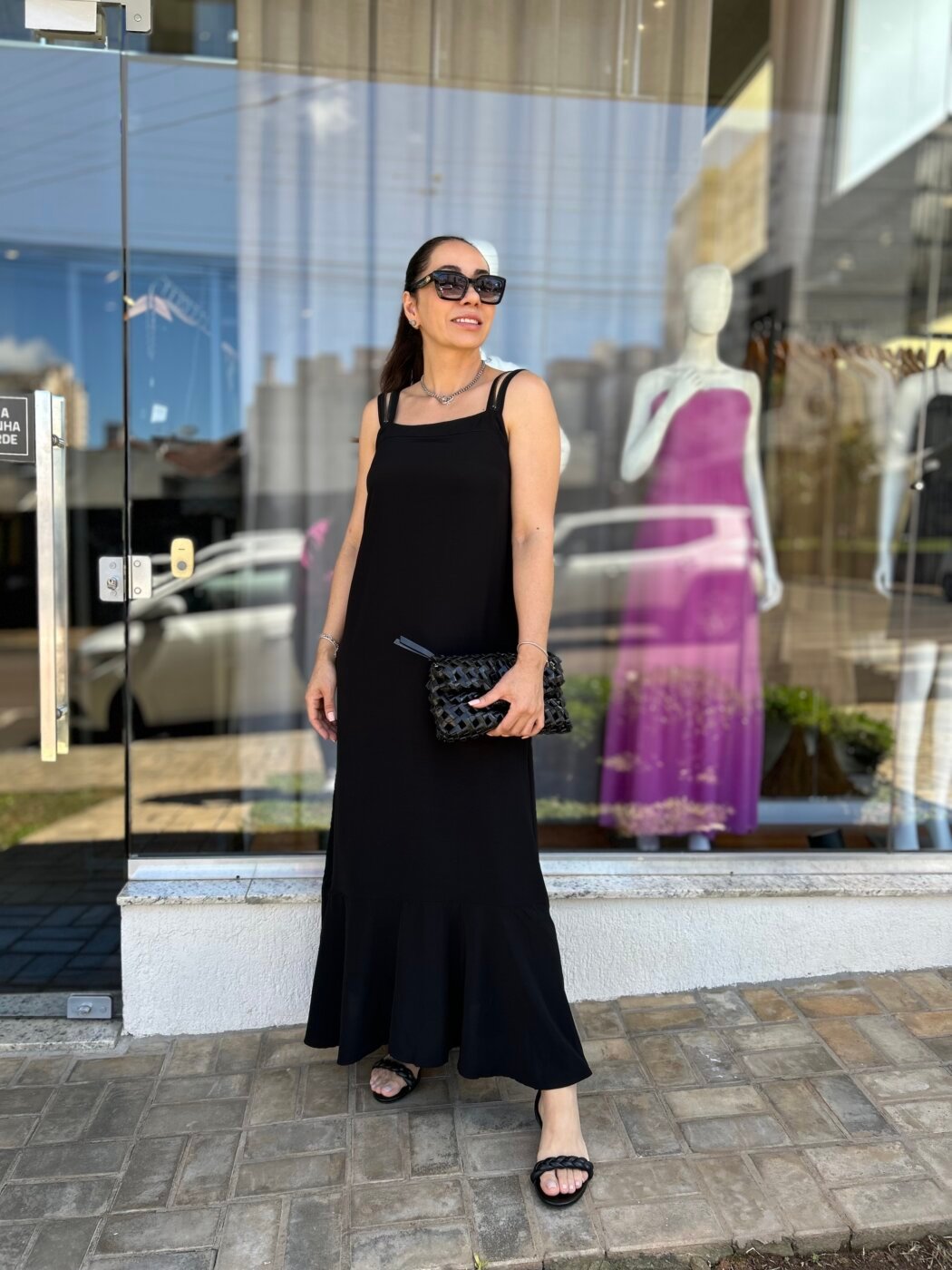 Vestido Ziper Viscose Lunar Preto