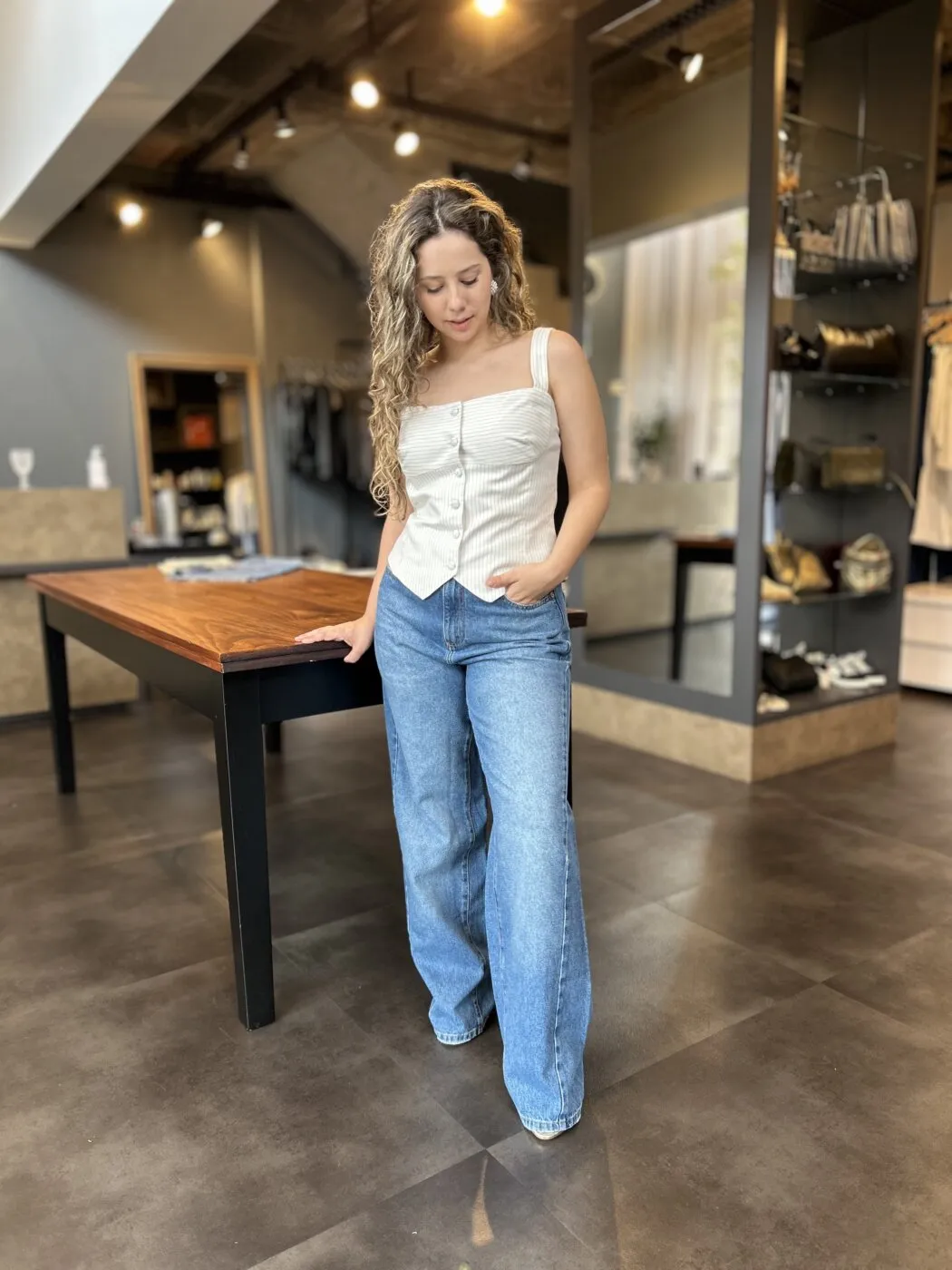Blusa Corset Risca De Giz