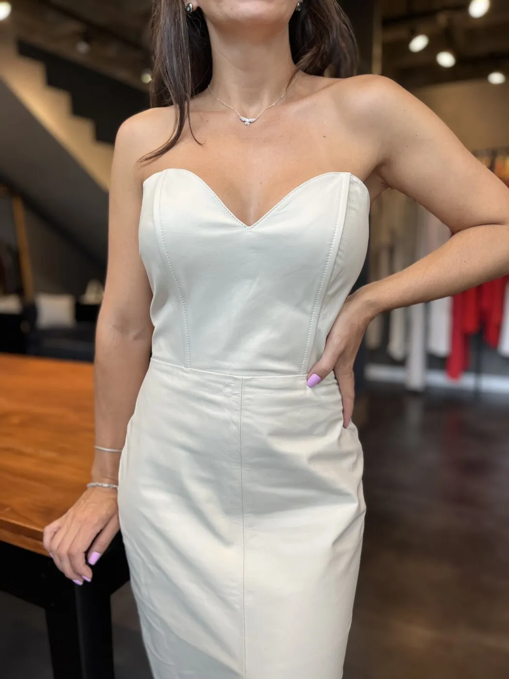 Vestido Tomara Que Caia Couro Legitimo - Imagem 9