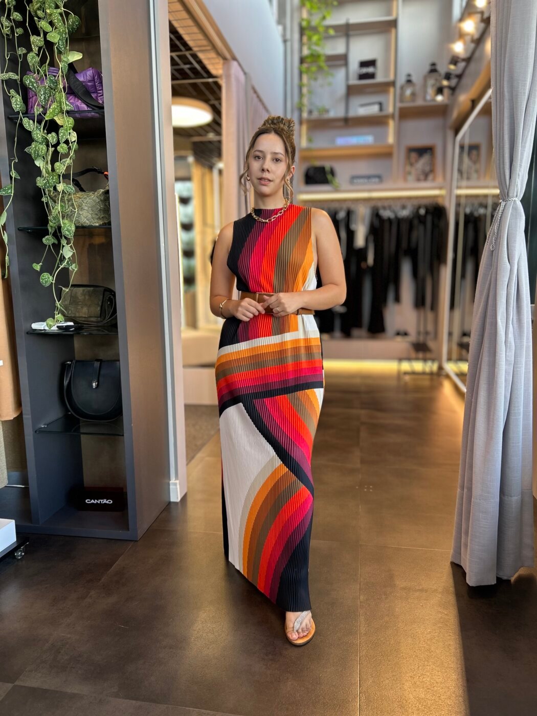 Vestido Raglan Longui Plisse Osklen.