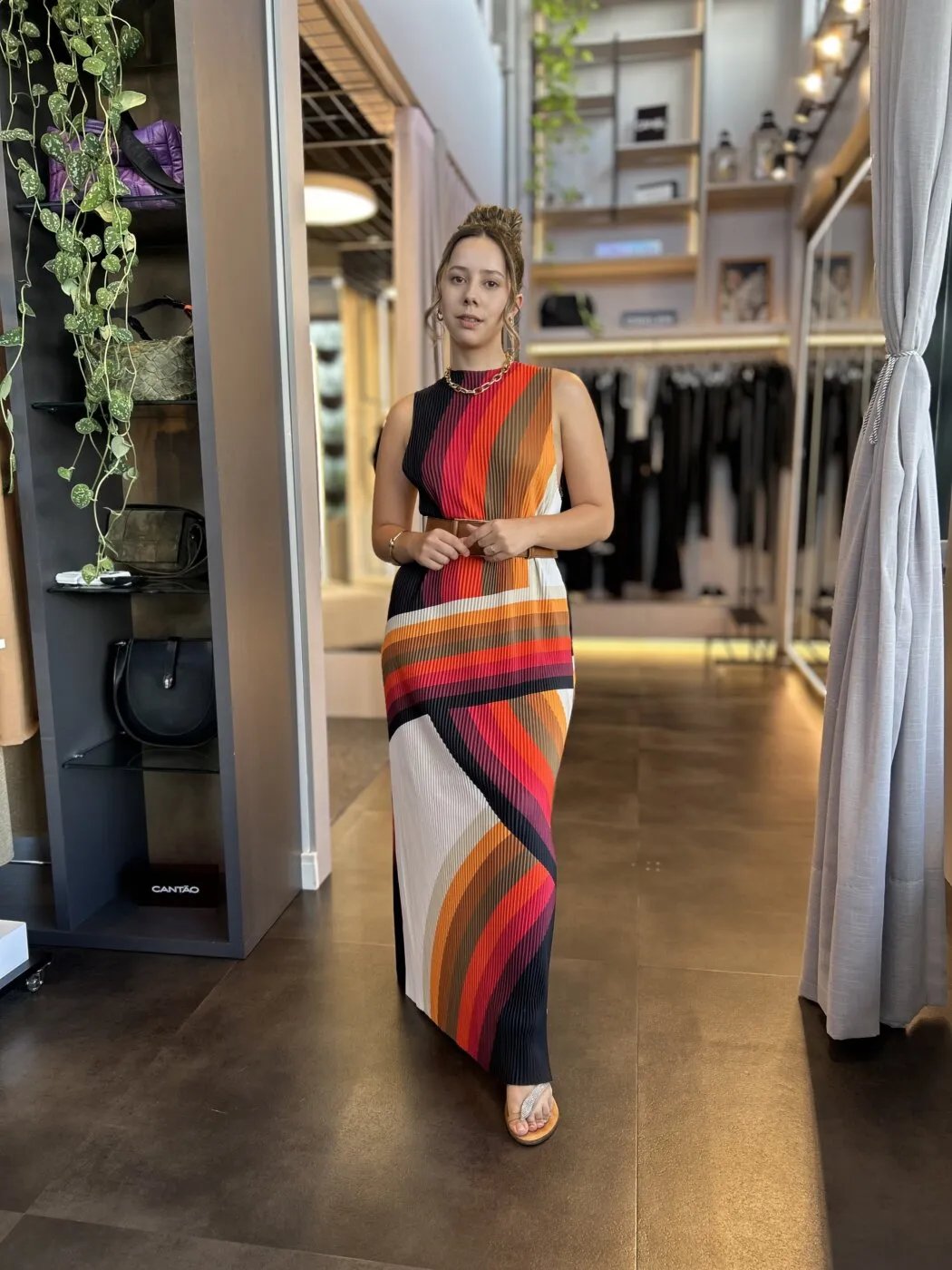 Vestido Raglan Longui Plisse Osklen.