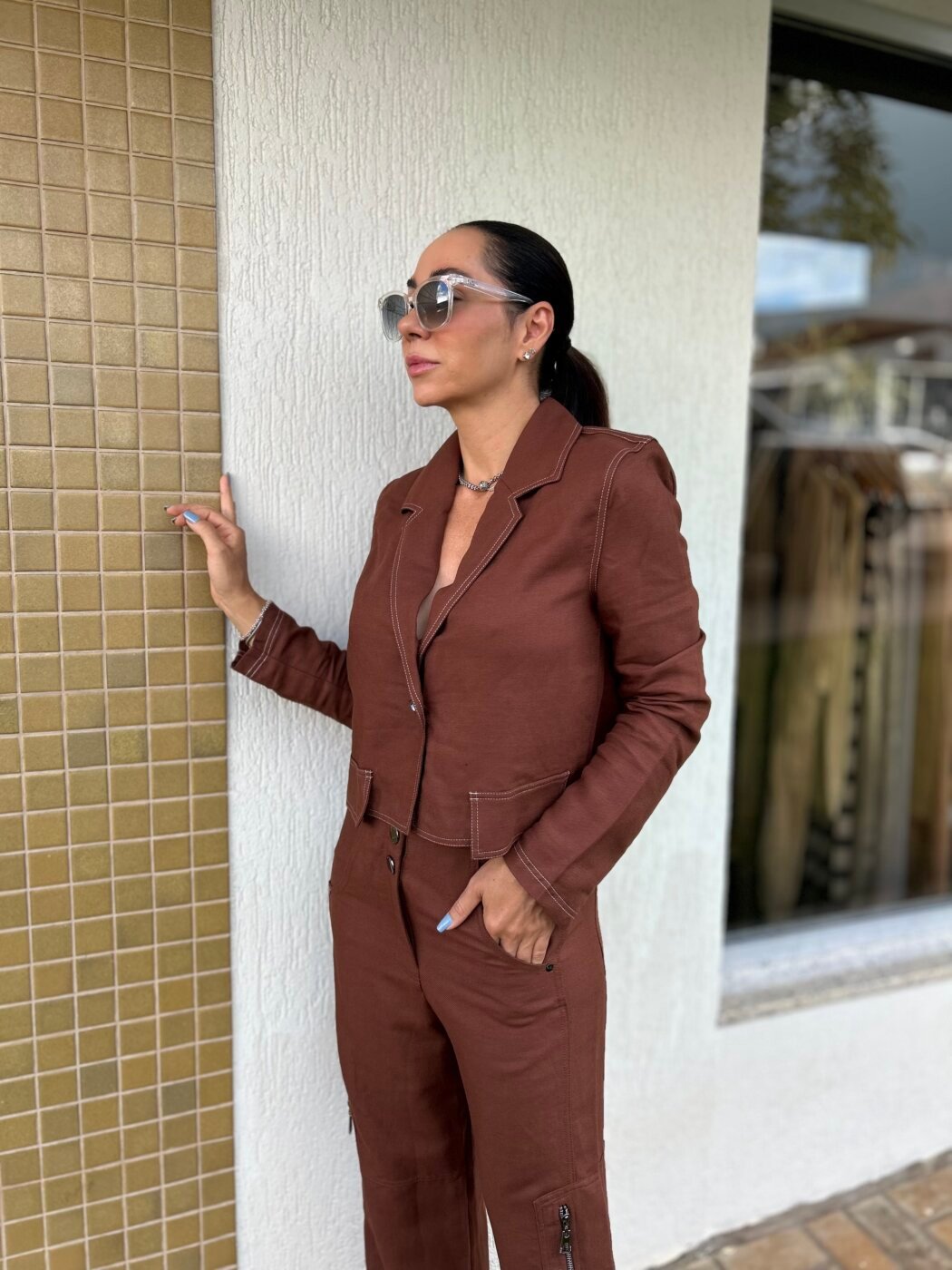 Blazer Open  Marrom Malfitano