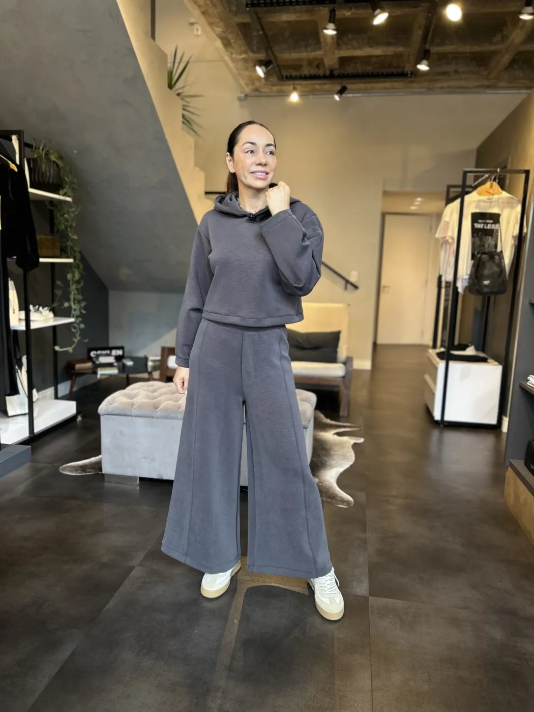 Casaco Prega Washed Touch Preto