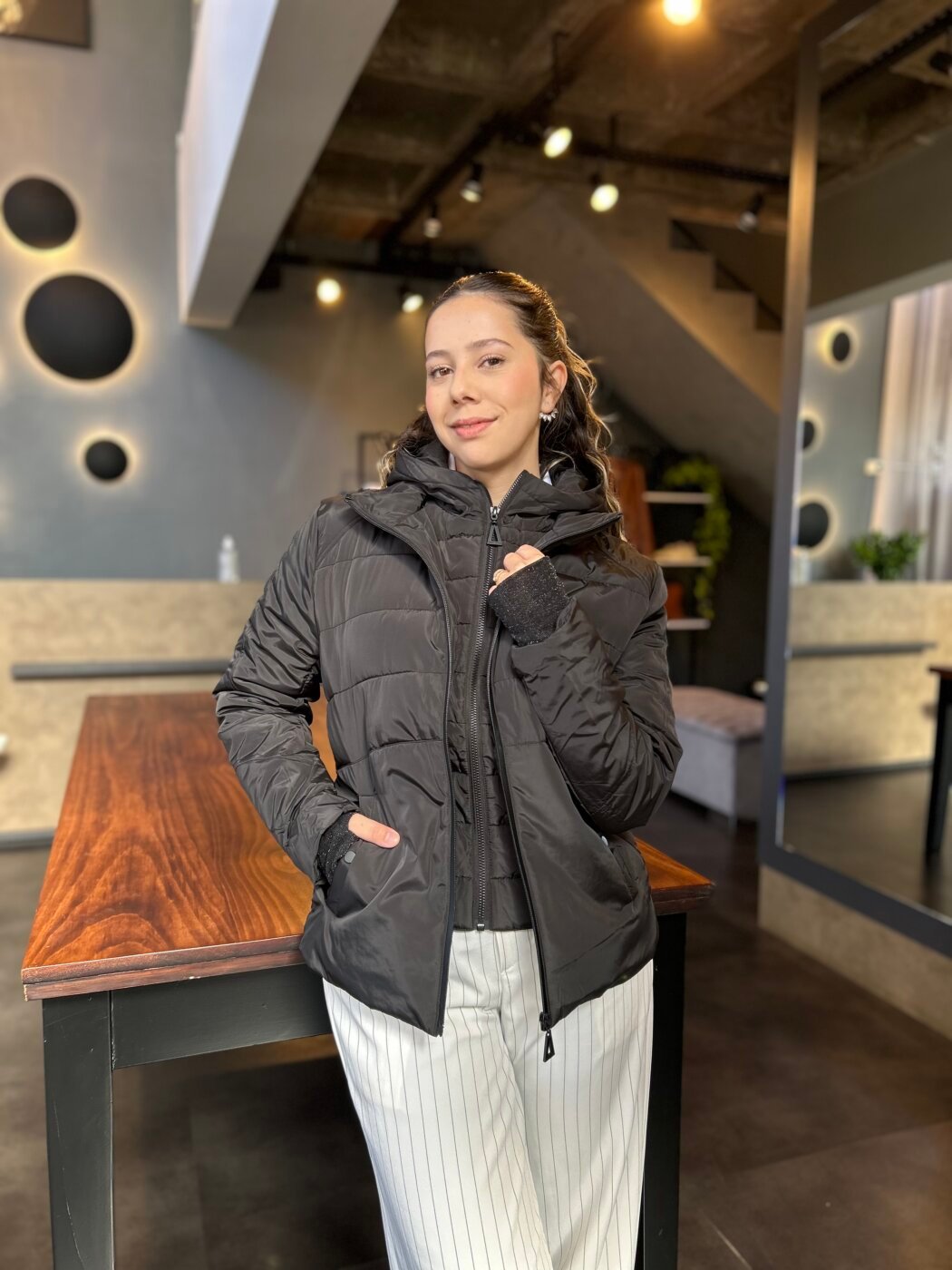 Casaco De Nylon E Malha Puffer