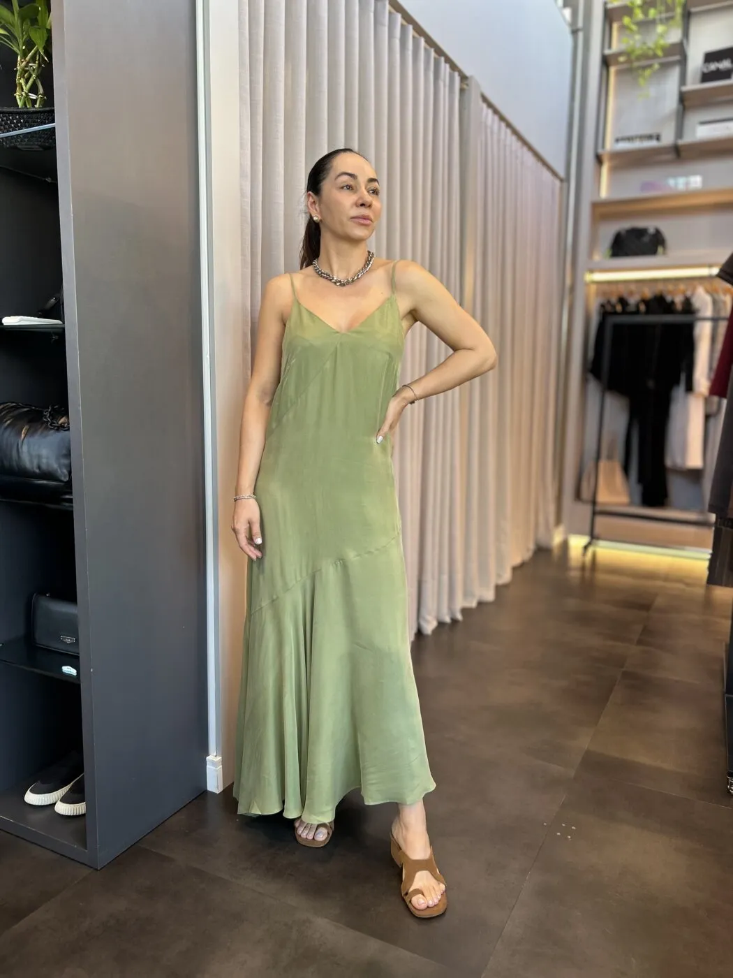 Vestido Cupro Verde