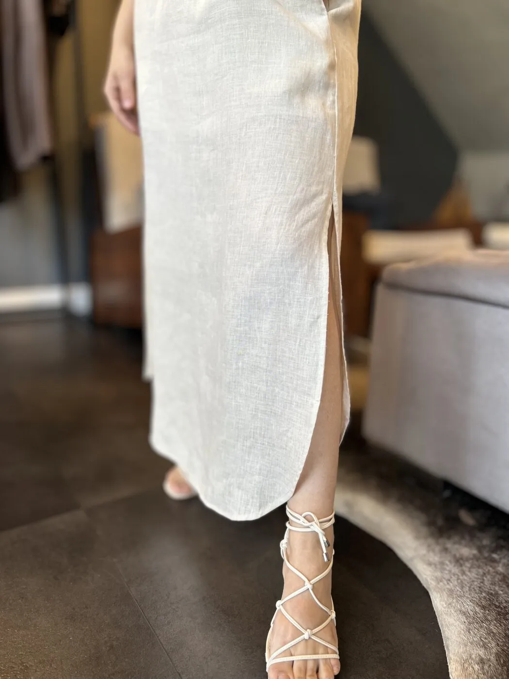 Vestido Regata Pilar Bege Claro - Imagem 4
